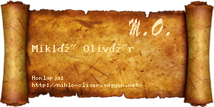 Mikló Olivér névjegykártya