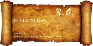 Mikló Olivér névjegykártya