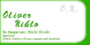 oliver miklo business card