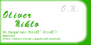 oliver miklo business card